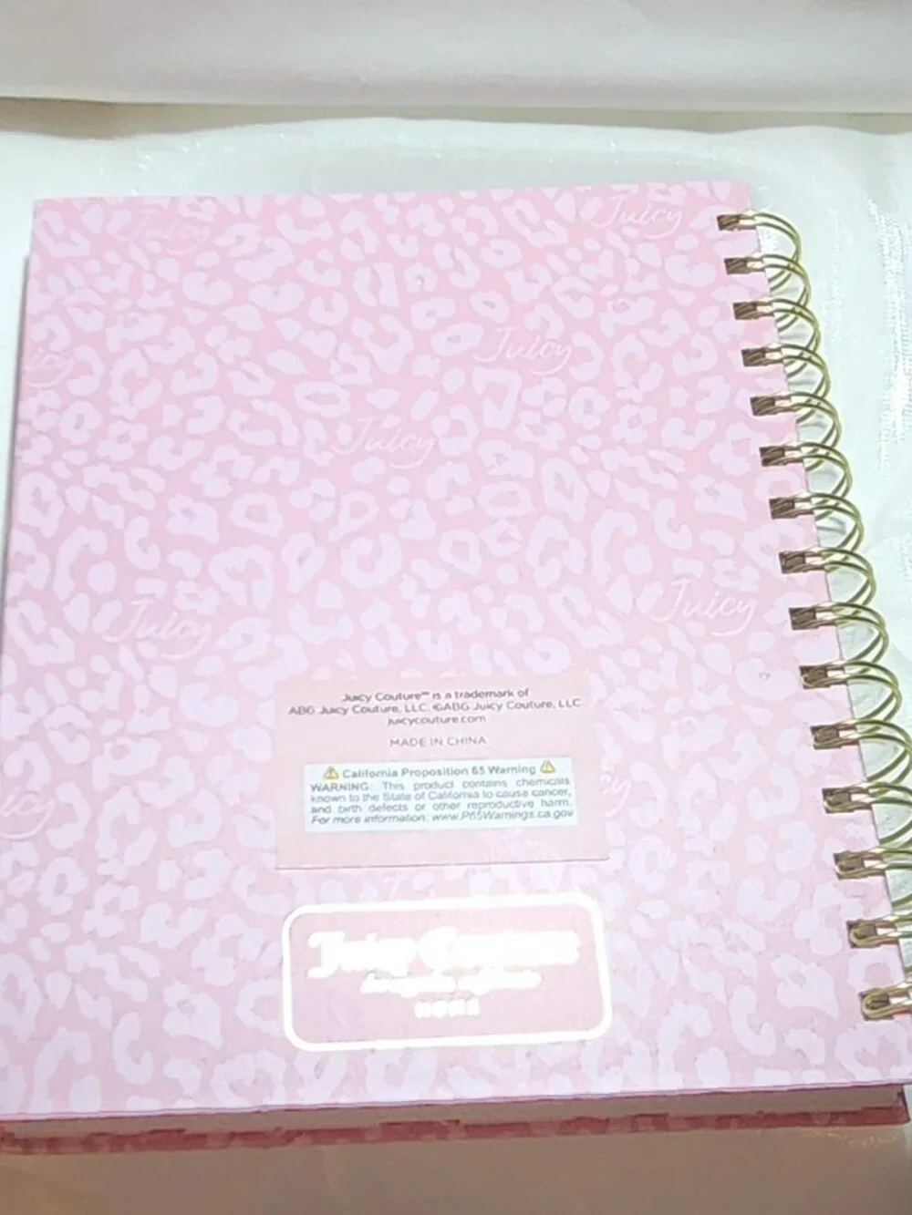 Juicy Couture Journal spiral bound 250 pgs pink BRAND NEW